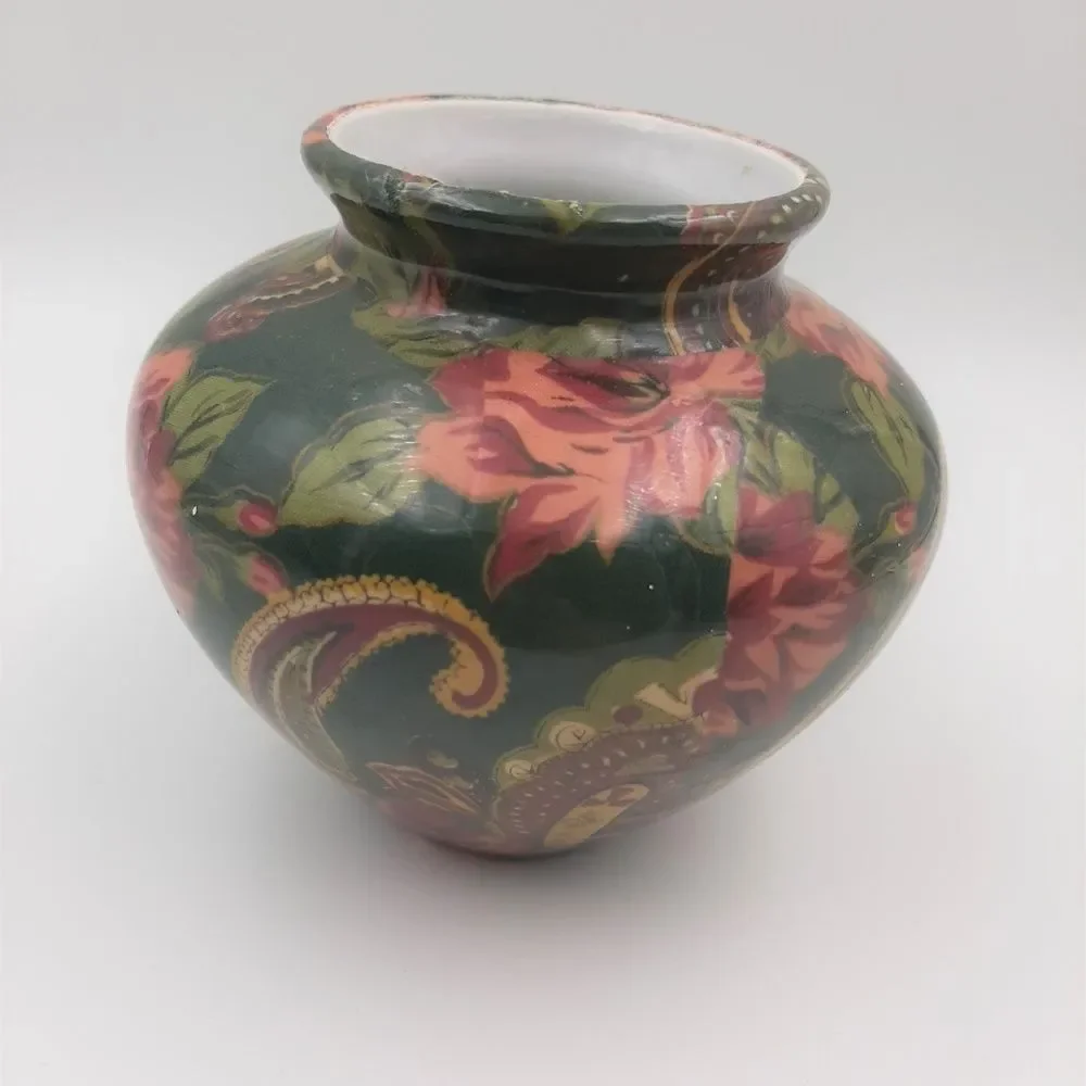 Vintage Hawaiian Print Small Vase